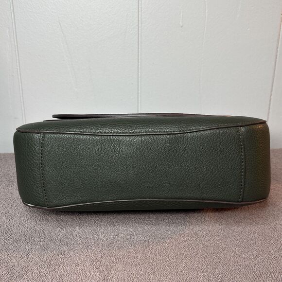 kailee medim flap shoulder bag Detachable Crossbody Strap Pebbled Hunter Green - Picture 5 of 12